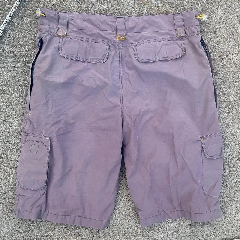 Y2K No Boundaries Swim Trunks Purple Cargo Board Shorts | Size 36